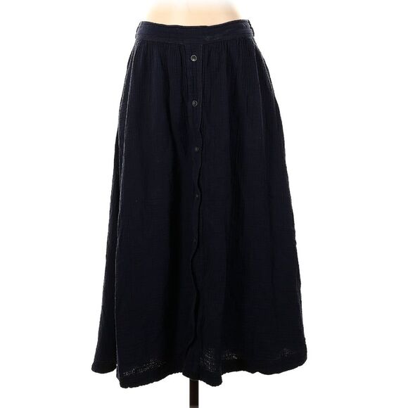 Xirena 100% Organic Cotton Gauze Navy Tegan Skirt with Pockets Size M - Picture 2 of 10